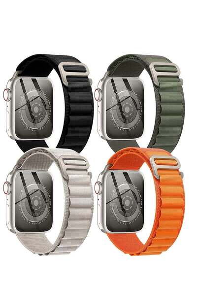 ELTRAZONE 4 Pack Alpine Loop Nylon Band Compatible with Apple Watch Band 42mm...