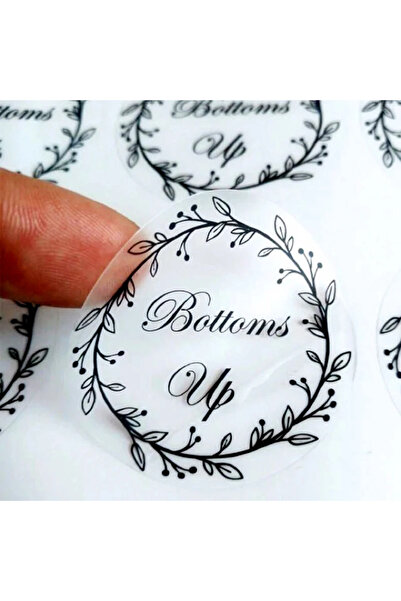 Şeffaf Etiket 54 Adet 5X5 cm Sticker Nikah Süsü Etiketi