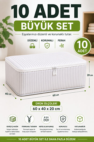 Bontia Storage Bag 10-Piece Large Set 60X40X20 cm Under-Bed Storage Bag with ...