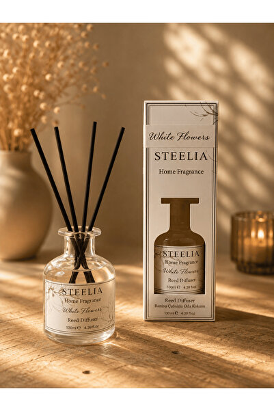 STEELİA White Flowers Bambu Çubuklu Oda Kokusu 120 ml Uzun Süre Kalıcı Reed D...