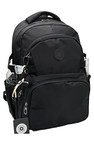 Bevitton School Bag Waterproof Fabric Unisex School Backpack Black 34500