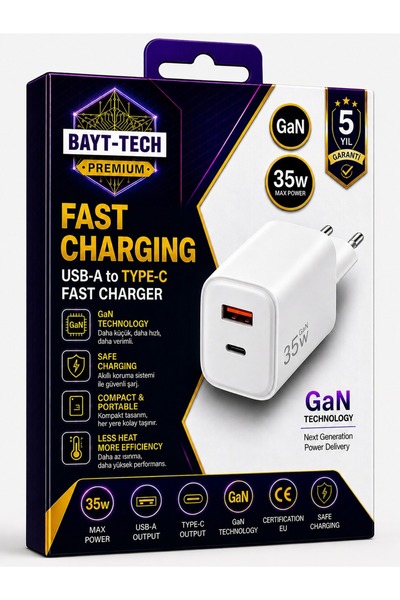35W Gan Teknolojili Şarj aleti-2 çıkışlı