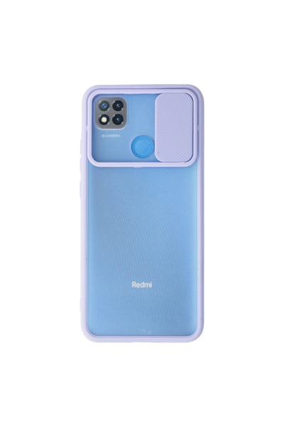Generic Brand Xiaomi Redmi 9C Case Palm Frosted Camera Sliding Silicone - Lilac