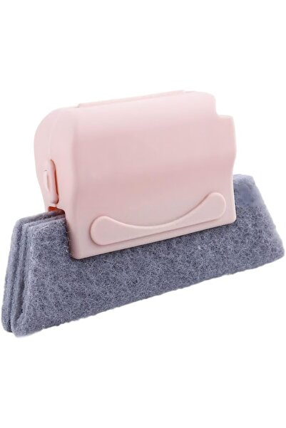MACVI 2-in-1 Window Squeegee with Microfiber Brush, Pink, for Glass and Mirrors