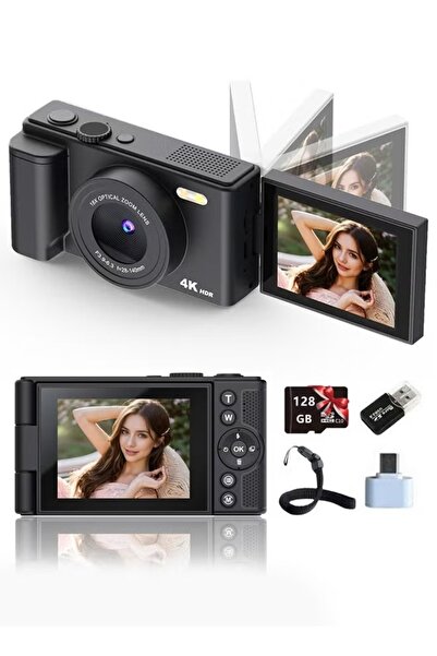 Makrystorm كاميرا رقمية بدقة 4K للتصوير الفوتوغرافي، كاميرا فيديو بدقة 64 ميج...