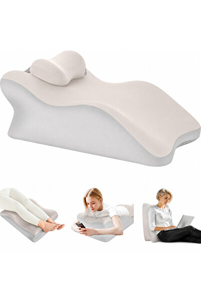 Shangxing Memory Foam Reading Pillow – Ergonomic Back & Wedge Pillow for Bed,...