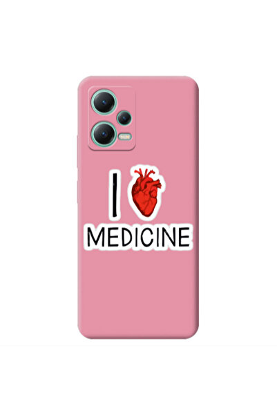 Other Xiaomi Redmi Note 12 Pro 5G I Love Medicin Pink Colored Silicone TPU Θήκη