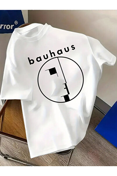 BASEPULSE قميص رجالي - طباعة "BAUHAUS"، ناعم وقابل للتنفس، بأكمام قصيرة، تصمي...