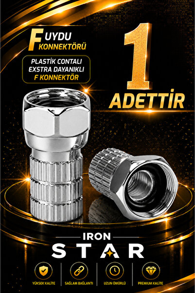 IRONSTAR 1 ADET F uydu konnektörü / RG6 F konnektör / Plastik contalı / RG6 u...