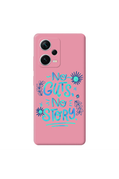 Other Xiaomi Poco X5 No guts no story Pink Colored Silicone TPU Θήκη