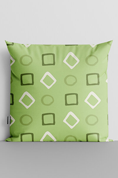 TicaretJet Geometric Shapes Double Sided Digital Printed Throw Pillow Cover -...