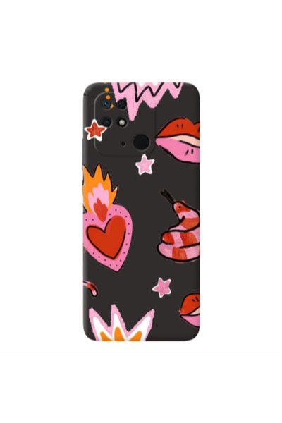 Other Xiaomi Redmi 10C Snake heart Black Colored Silicone TPU Θήκη