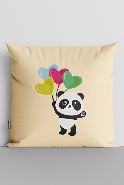 TicaretJet Cute Panda and Colorful Balloons Double Sided Digital Printed Chil...