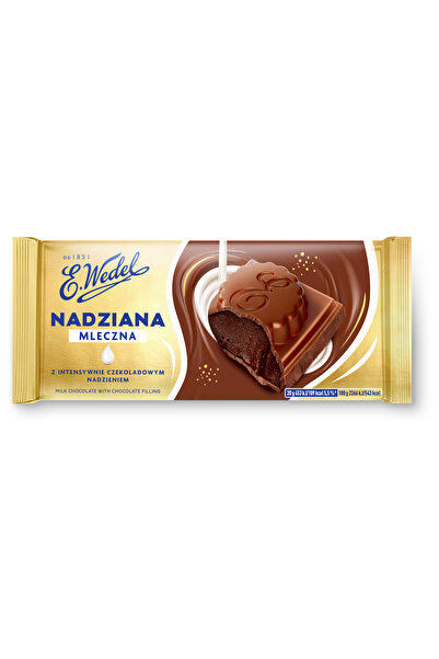 wedel Ciocolata cu lapte si umplutura de ciocolata, Wedel, 100g, 50% cacao