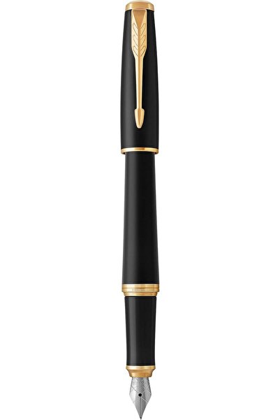 Parker قلم حبر أوربان (1931601)، أسود غير لامع مع حواف ذهبية، رأس متوسط الحجم...
