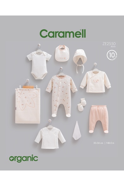 Caramell Tiny Baby 10 Piece Hospital Discharge Set Ze2550