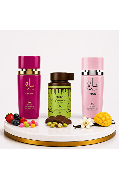 Ayelet Set de 3 parfumuri orientale de damă 100 ML - Sara Candy + Dubai Choco...