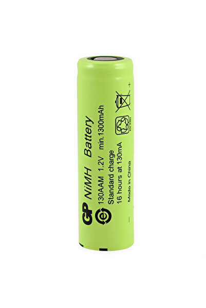 130AAM 1300 mAh NiMH Düz Kafa Endüstriyel AA Şarjlı Kalem Pil