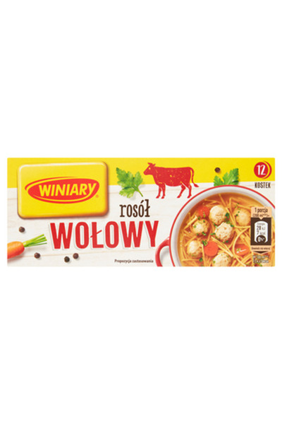 Winiary Cuburi de supa de vita, 120g, contine arome, fara nuci, fara peste