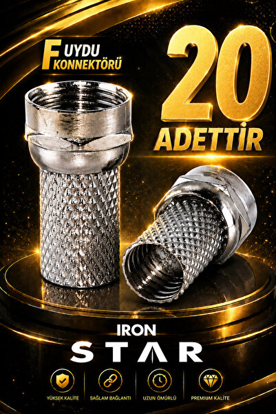 IRONSTAR 20 ADET F uydu konnektörü / RG6 F konnektör / çanak anten bağlantı /...