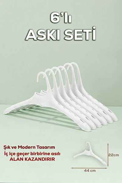 Porsima Harmoni 6 Adet Dolap Içi Düzenleyici Organizer İç İçe Geçen Askı Tişö...