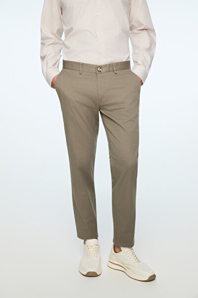 Morven Men's Green Cotton Trendy Straight Slim Fit Chino Pants