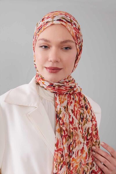 Levidor Red Tie-Dye Pattern Cotton Shawl
