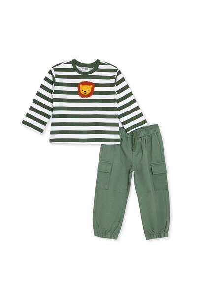 ebebek Hello Baby HelloBaby Erkek Bebek Tişört-Pantolon Hayvan Baskılı Bisikl...