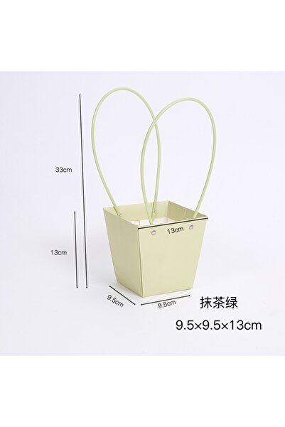 OEM Flower Bag Green Paper 9.5x9.5x13 cm