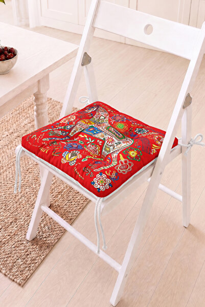 Home Renkli At Figürü ve Çiçek Motifli Pofidik Sandalye Minderi - Vintage ve ...