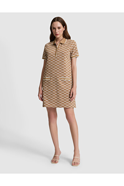 Pierre Cardin فستان محبوك بيج بقصة A-line 50323595-VR011