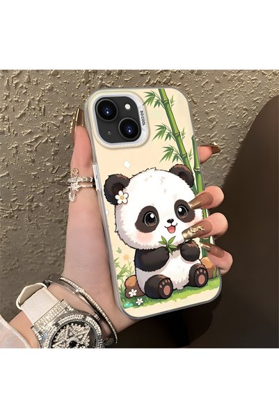 Hontinga iPhone 15 Compatible Silicone Edge Hard Back Case Couple Phone Case ...