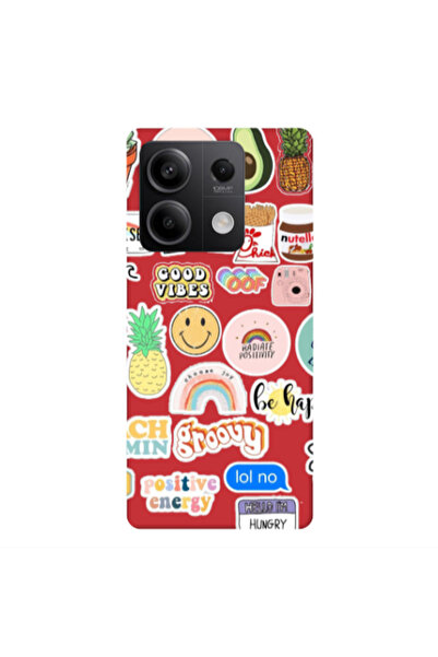 Other Xiaomi Redmi Note 13 5G Good vibes Red Colored Silicone TPU Θήκη