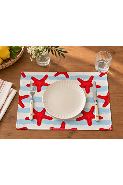 megi concept Dijital Baskılı 2'li Denizyıldızı Desenli Amerikan Servis 35x45 ...