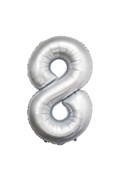 OEM Balon din folie cifră, 102cm, Alb satinat