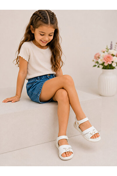 Trendline Trendy Girls' Velcro Comfort Light Sole Sandals