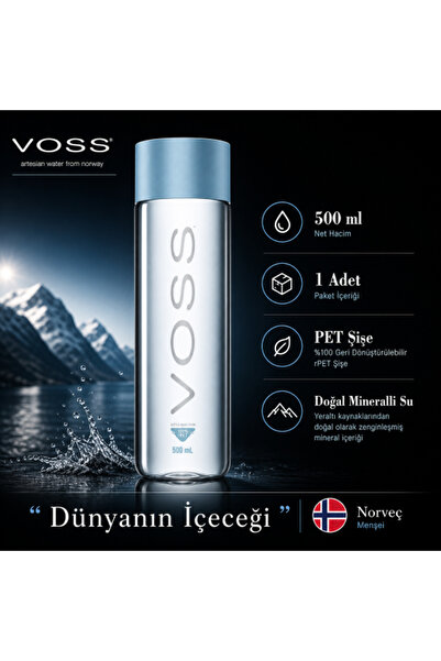 voss DOĞAL MİNERALLİ SU (STILL) 500 ML PET *1'Lİ