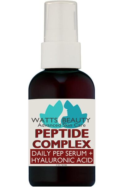 Watts Beauty Anti-Aging Peptide Facial Serum - Hyaluronic Acid & Collagen Boo...