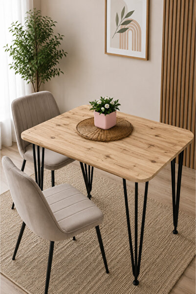 BAMBEDS MOBİLYA Masa 60x90 Metal Ayaklı Mutfak ve Yemek Masası