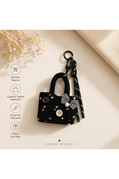 Kumru Studio Mini Bag Charm – Black Phone and Bag Accessory