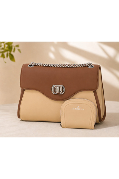 Chrisbella Genuine Leather Women's Shoulder Bag 28×19×10 cm | Matching Wallet...