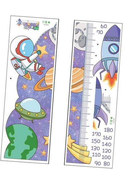 Arabest Kids Growth Chart Wall Sticker,Astronaut Height Ruler,2 Sheets PVC Wa...