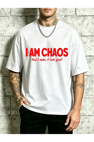 BASEPULSE Men's "I Am Chaos And I Make It Look Good" T-Shirt - Round Neck Tee...