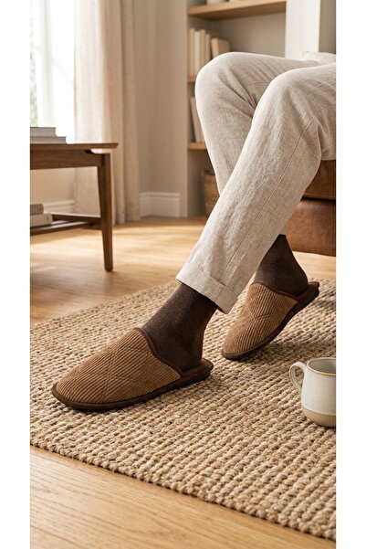 Evojean Comfort Brown Gift Dowry Guest Slippers Unisex House Slippers