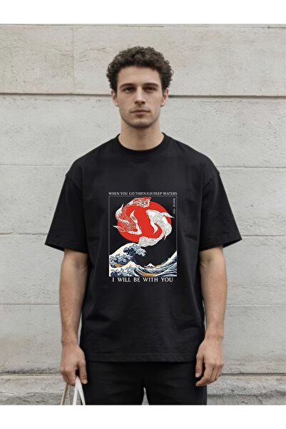 NOURAM 180g Softest T-Shirt with Unique Ocean Wave Print: Perfect Family Gath...