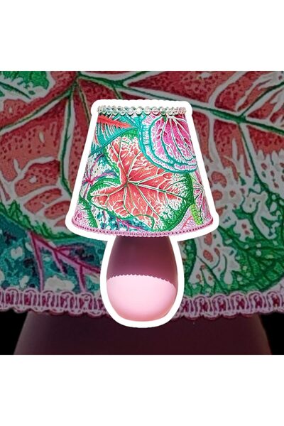 OEM επιτραπέζιο φωτιστικό pink&green caladiumΔιαστάσεις 35*20*15. E27.