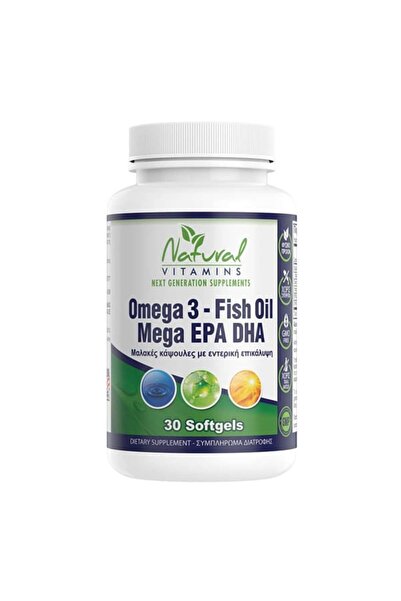NATURAL VITAMINS Omega 3 Fish Oil Mega EPA/DHA, 30softgels