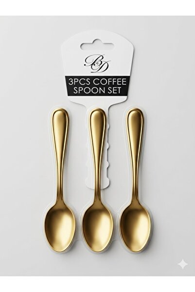 B&D 3-piece coffee spoon set, gold