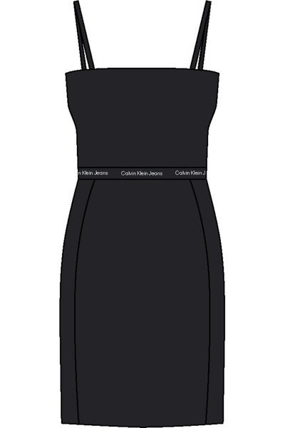 Calvin Klein Kadın Elastik Askılı Logo Detaylı Elbise