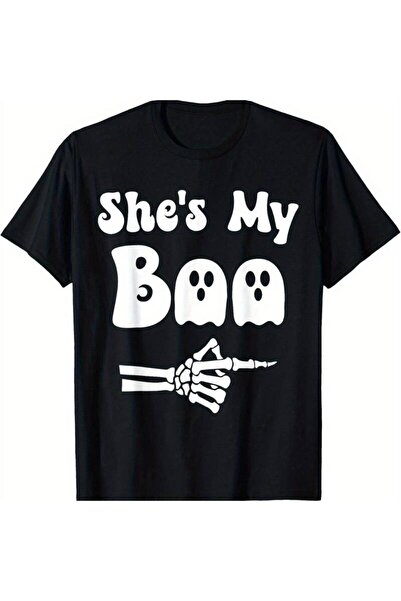 LİNA06 Matching Halloween Pajama Couples She's My Boo Summer Comfortable Casu...